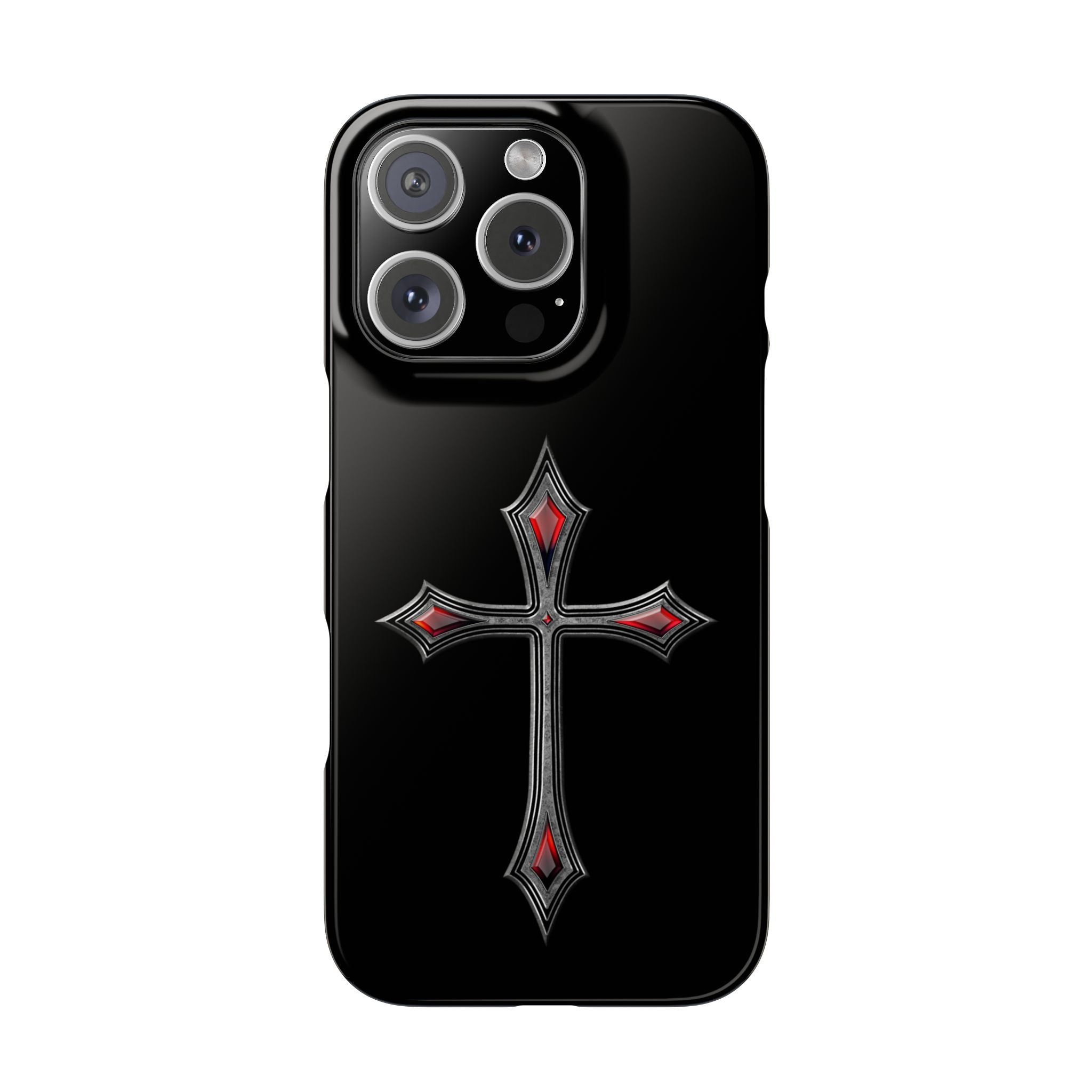 Armor Of God AOG iPhone Slim Phone Case Gothic Red Gem Cross