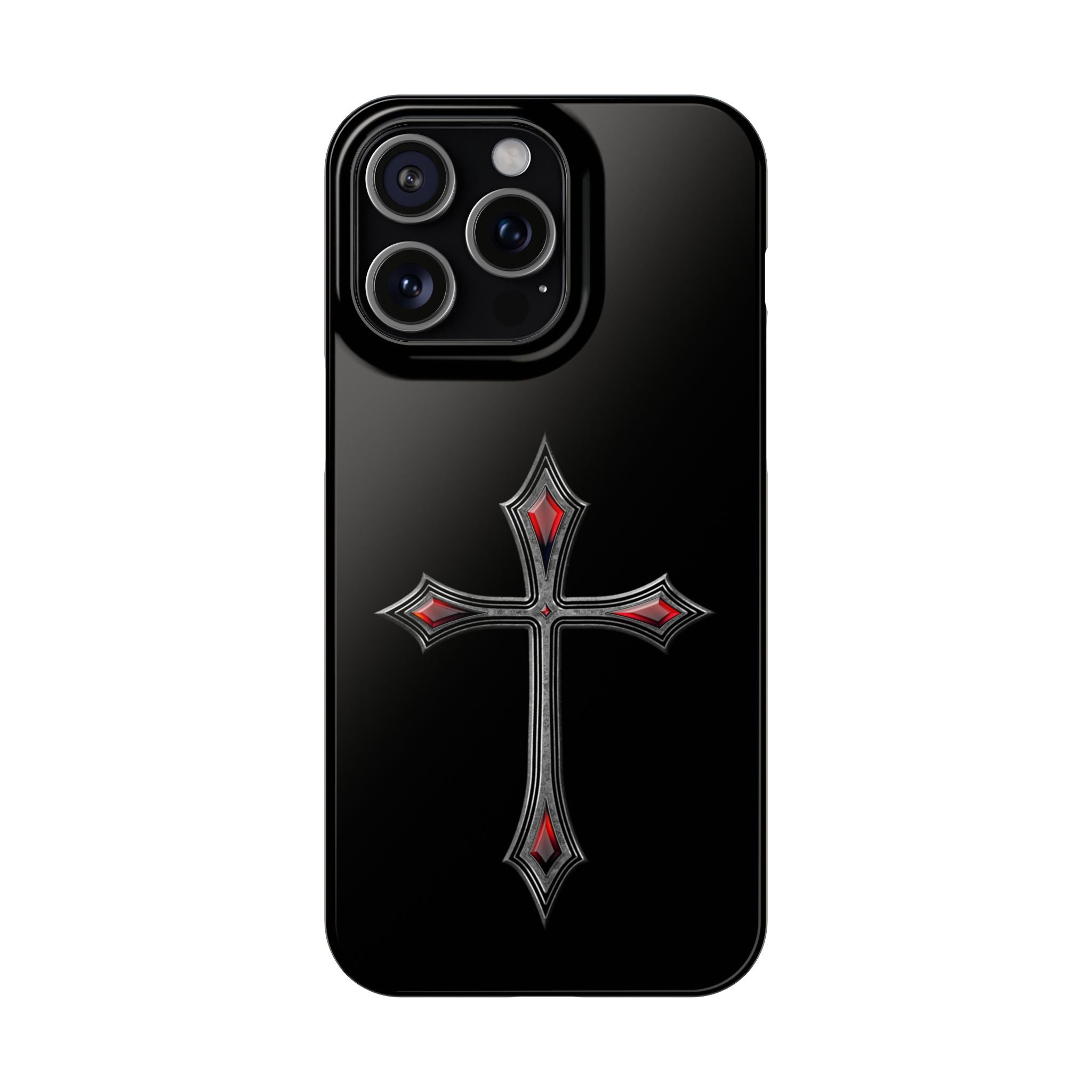 Armor Of God AOG iPhone Slim Phone Case Gothic Red Gem Cross