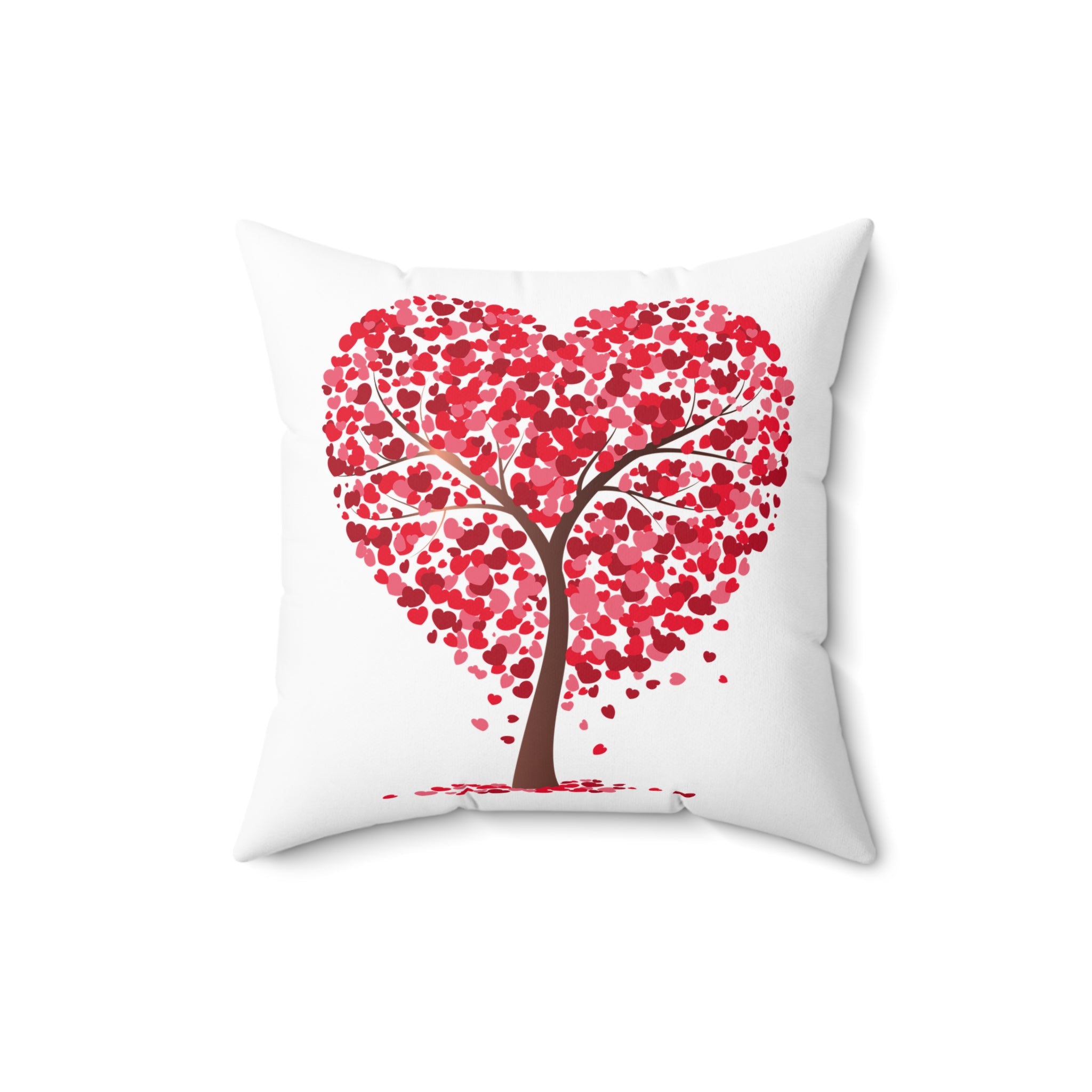 Divine Designed Heart Tree Pillow — Red Heart-Shaped Tree Decorative Throw Pillow