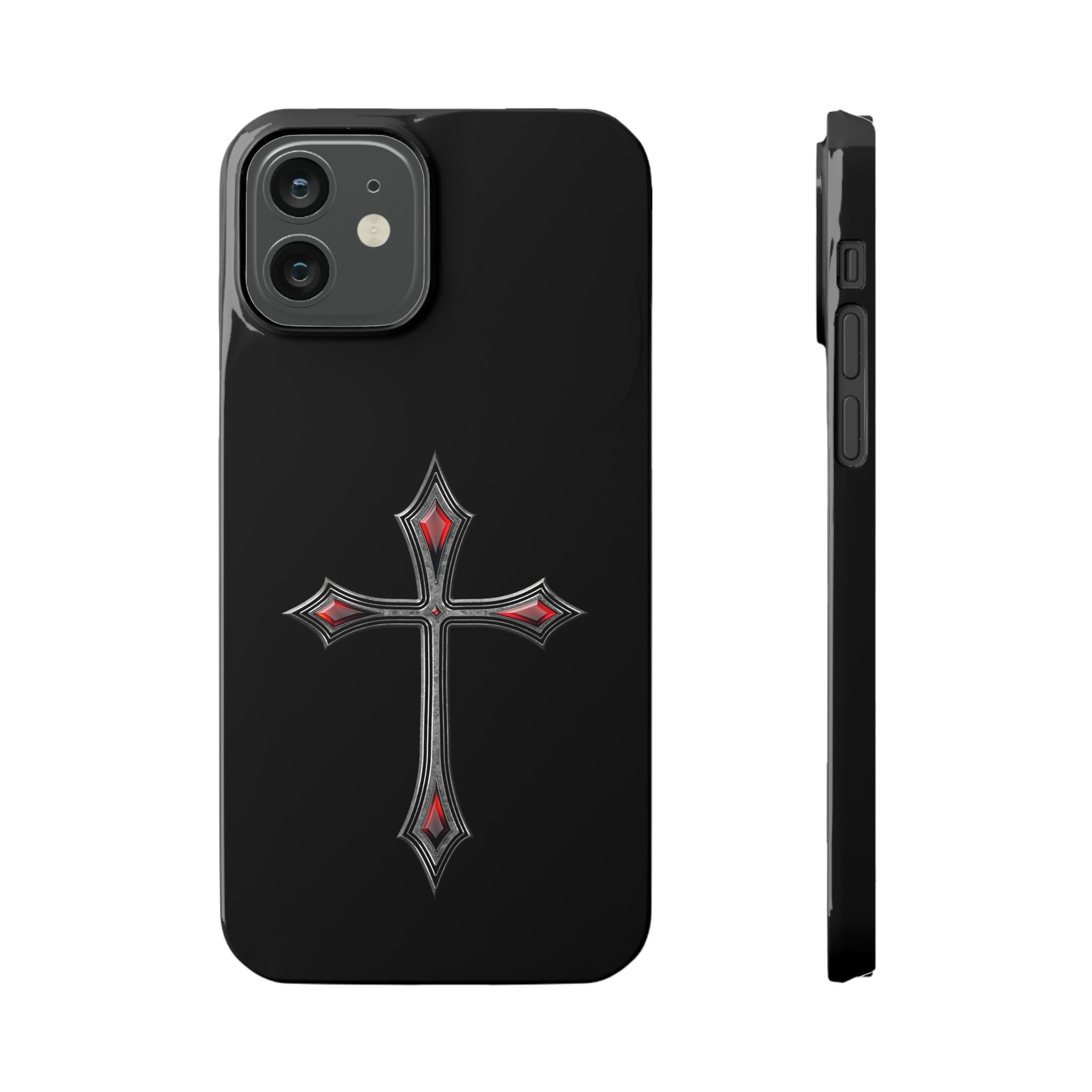 Armor Of God AOG iPhone Slim Phone Case Gothic Red Gem Cross