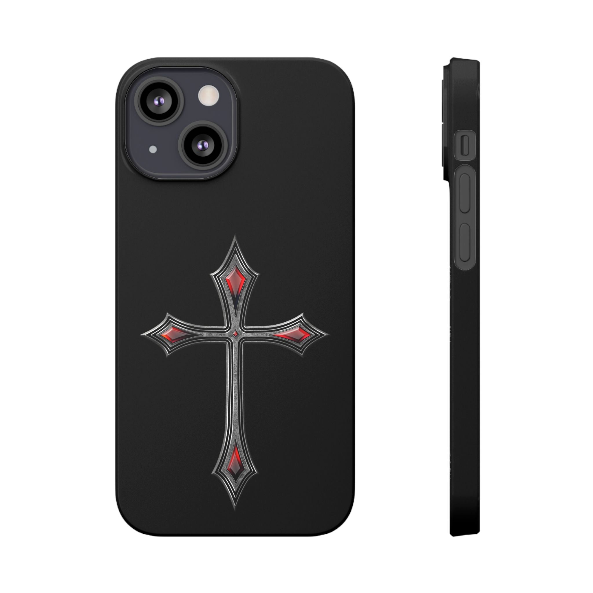 Armor Of God AOG iPhone Slim Phone Case Gothic Red Gem Cross