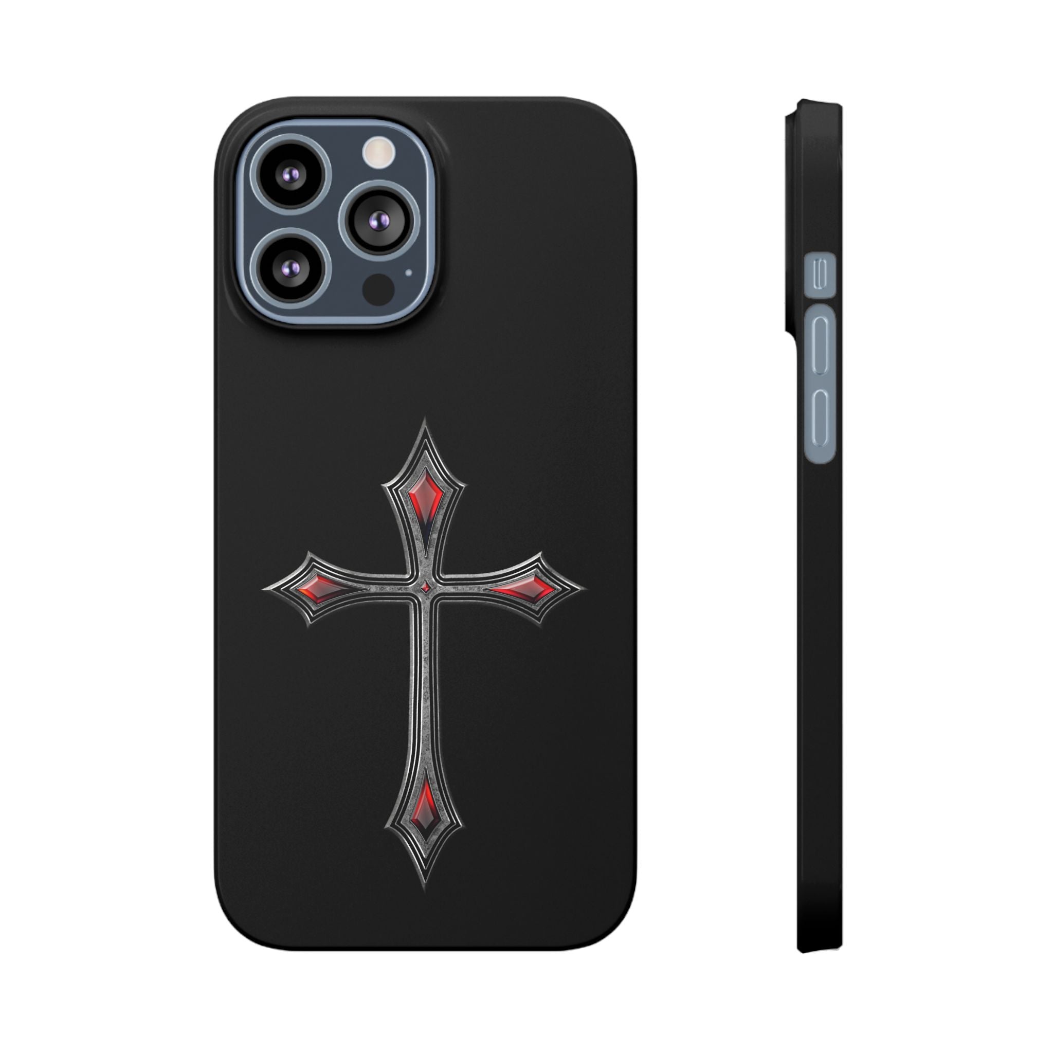 Armor Of God AOG iPhone Slim Phone Case Gothic Red Gem Cross