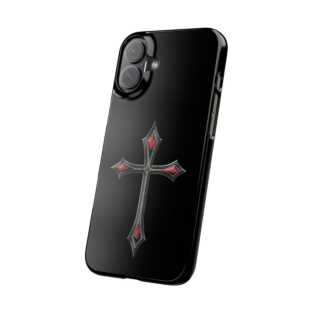 Armor Of God AOG iPhone Slim Phone Case Gothic Red Gem Cross