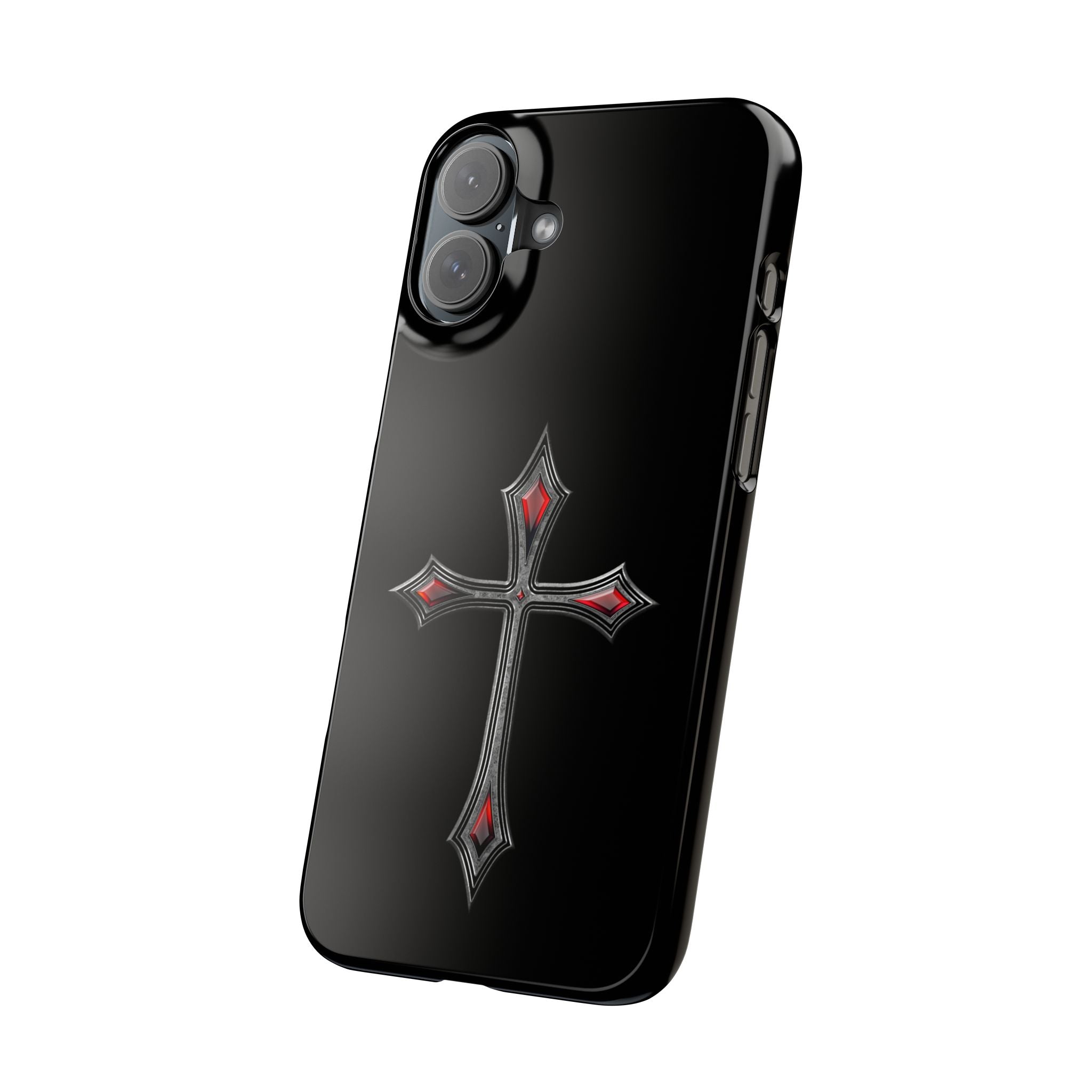Armor Of God AOG iPhone Slim Phone Case Gothic Red Gem Cross