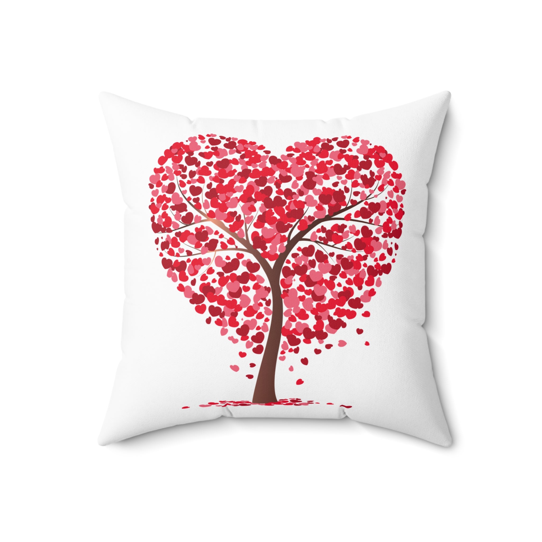 Divine Designed Heart Tree Pillow — Red Heart-Shaped Tree Decorative Throw Pillow
