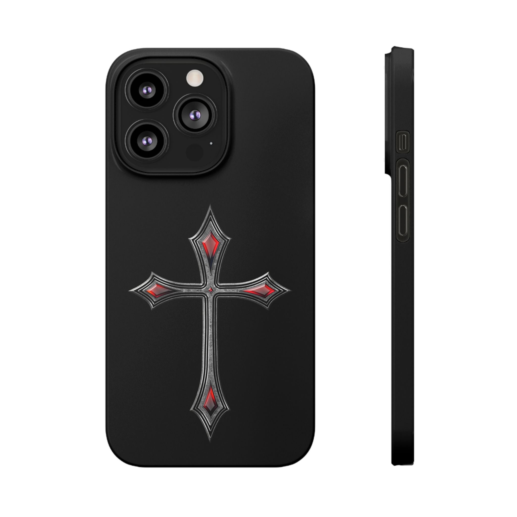 Armor Of God AOG iPhone Slim Phone Case Gothic Red Gem Cross