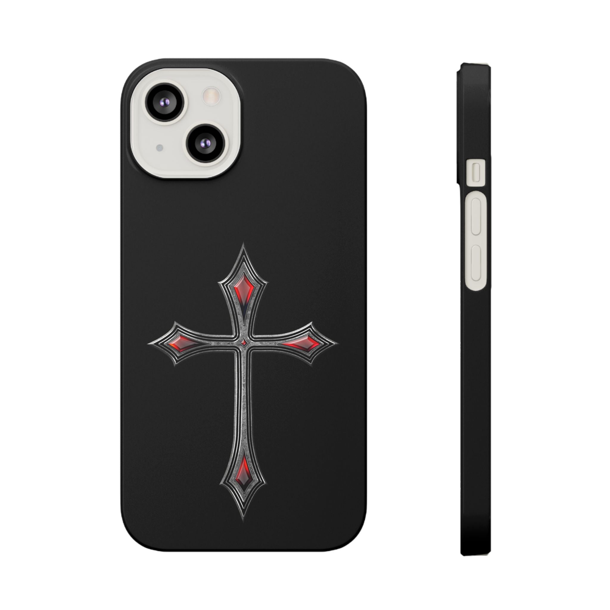 Armor Of God AOG iPhone Slim Phone Case Gothic Red Gem Cross