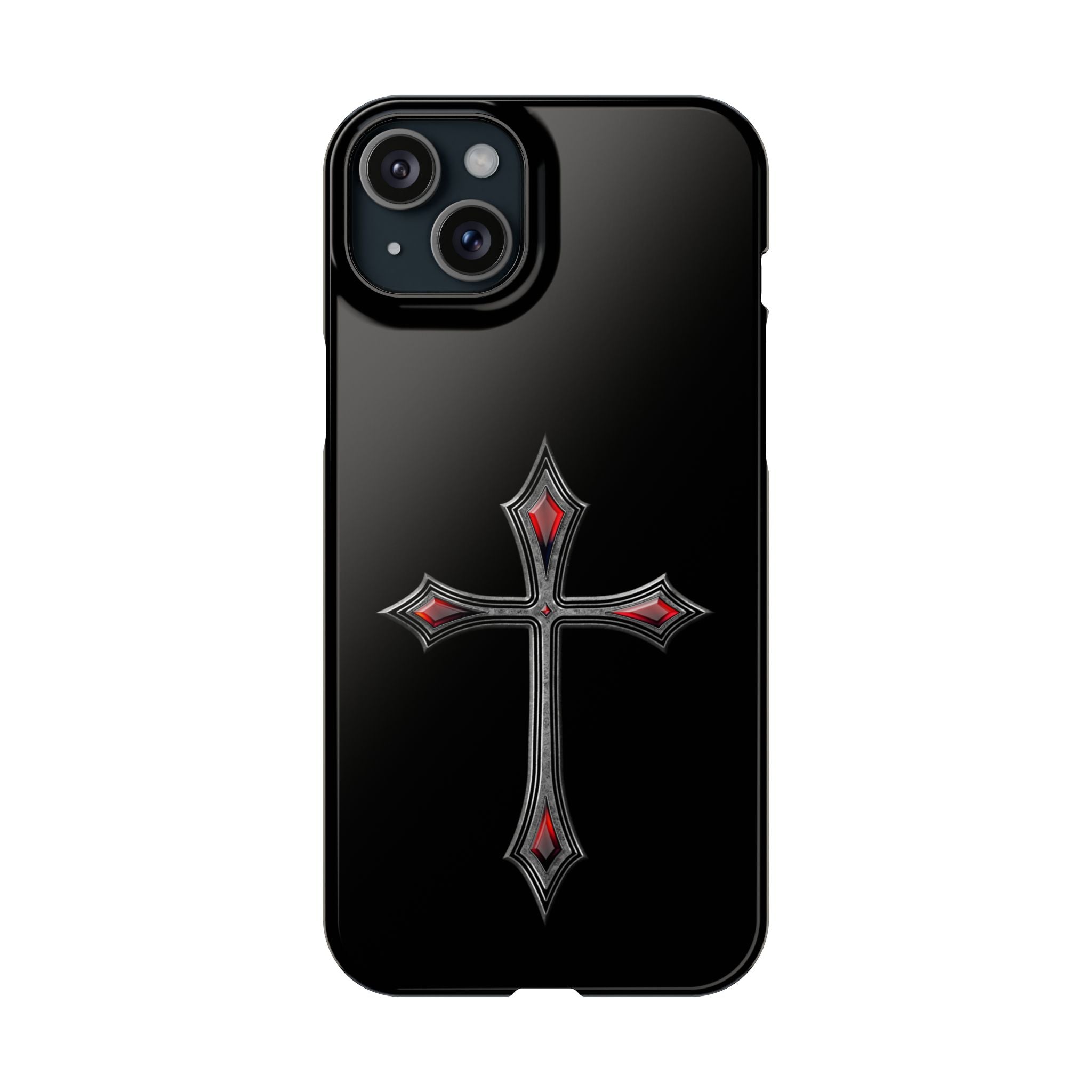 Armor Of God AOG iPhone Slim Phone Case Gothic Red Gem Cross