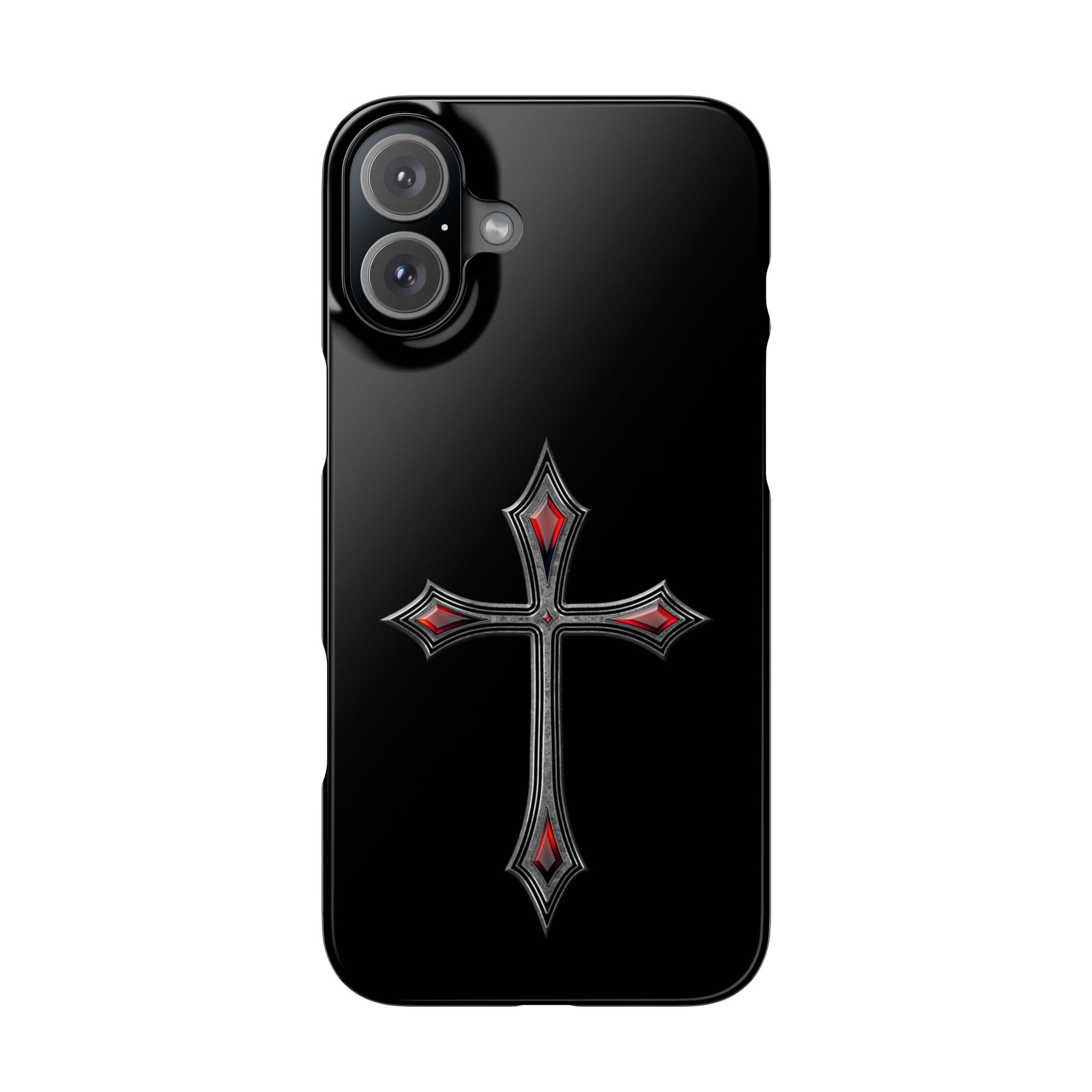 Armor Of God AOG iPhone Slim Phone Case Gothic Red Gem Cross