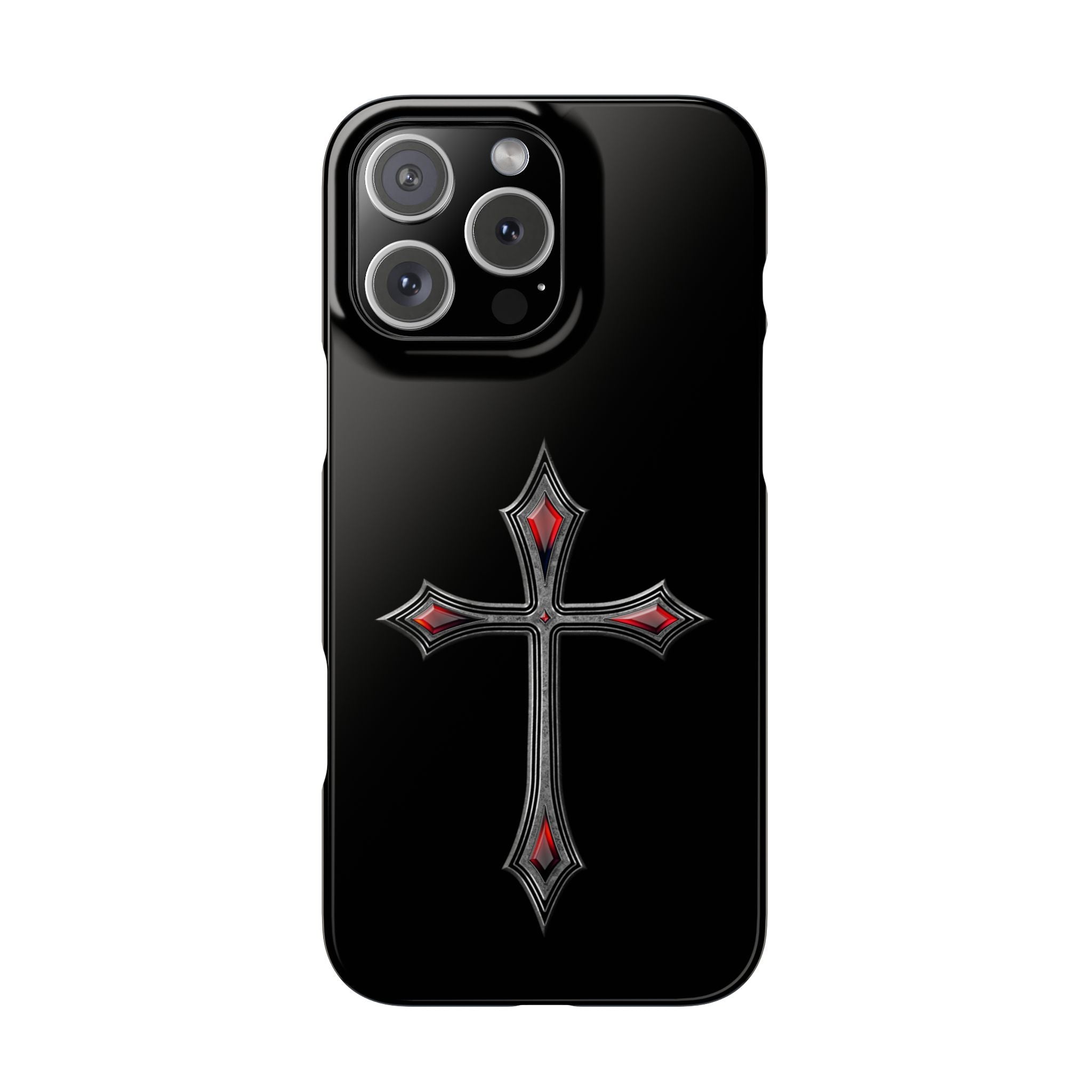 Armor Of God AOG iPhone Slim Phone Case Gothic Red Gem Cross