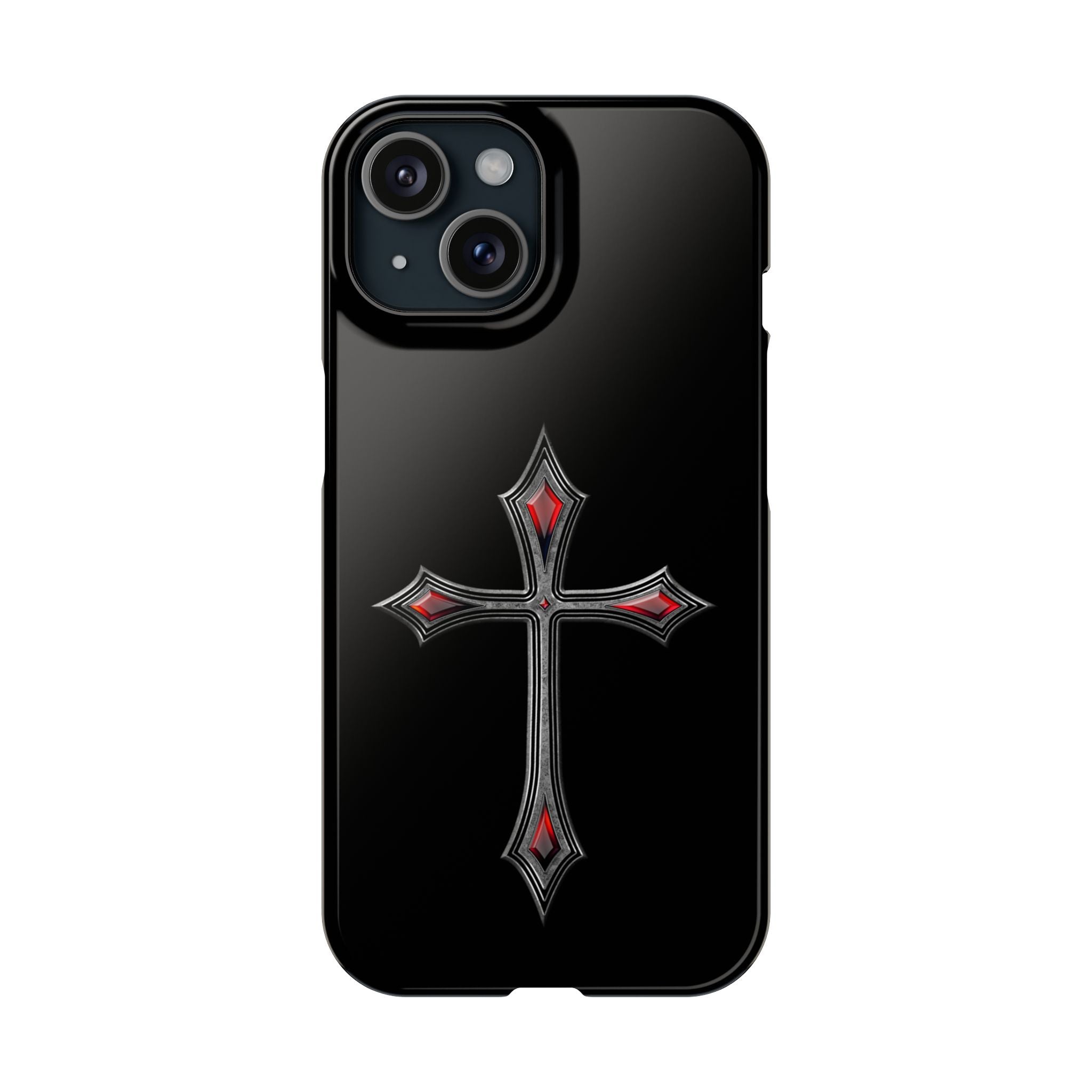 Armor Of God AOG iPhone Slim Phone Case Gothic Red Gem Cross