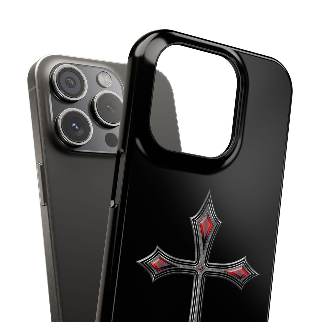 Armor Of God AOG iPhone Slim Phone Case Gothic Red Gem Cross