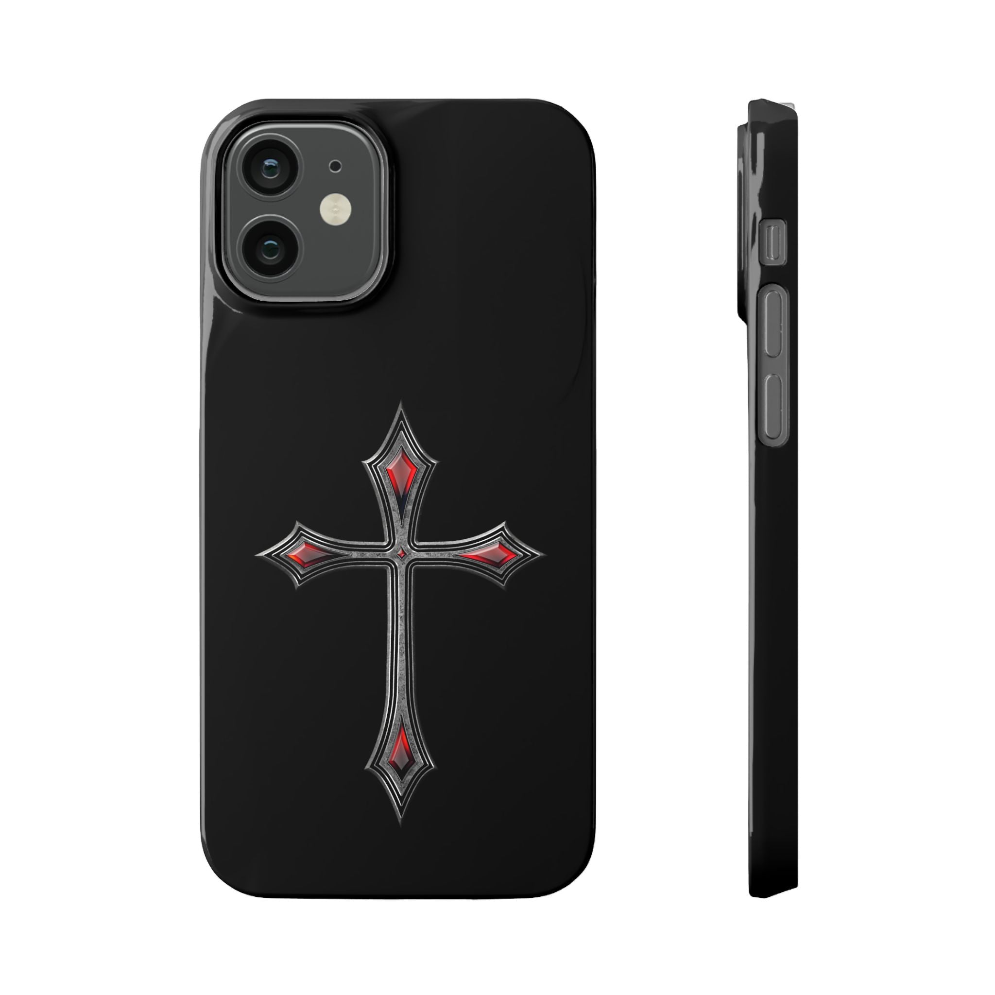 Armor Of God AOG iPhone Slim Phone Case Gothic Red Gem Cross